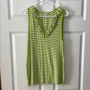 Crown & Ivy Green Striped Sleeveless Top
